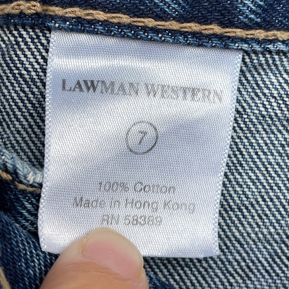 Lawmen Embroidered Bootcut Jeans Sz 7 Floral - Picture 15 of 16